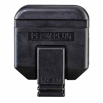 PERMAPLUG 13a 230V black impact resistant plug (230 Volt, 2P+E Pin Configuration)