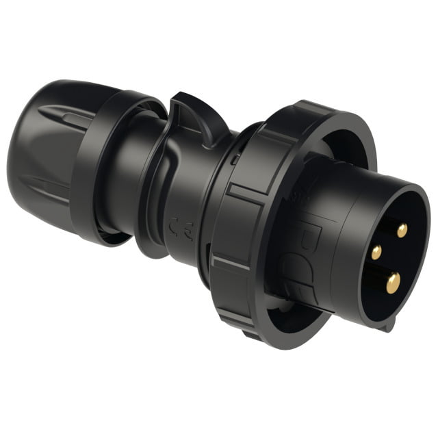 PCE 16A inline plug midnight black (240V 2P+E) IP67