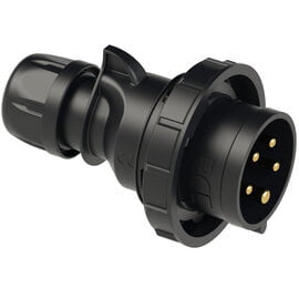 PCE 32A inline plug midnight black (415V 3P+N+E) IP67 PCE 32A inline plug midnight black (415V 3P+N+E) IP67