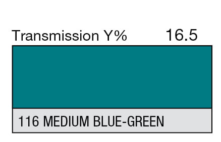 LEE 116 Medium Blue-Green Full Sheet (1.22 x 0.53m) LEE 116 Medium Blue-Green Full Sheet (1.22 x 0.53m)