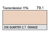 LEE 206 Quarter C.T.Orange Full Sheet (1.22 x 0.53m) LEE 206 Quarter C.T.Orange Full Sheet (1.22 x 0.53m)