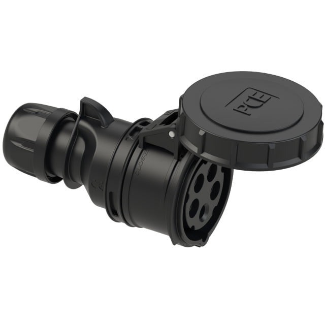 PCE 32A inline socket midnight black (415V 3P+N+E) IP67