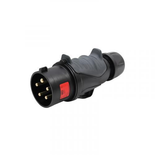 PCE 32A inline plug midnight black (415V 3P+N+E) IP44 PCE 32A inline plug midnight black (415V 3P+N+E) IP44