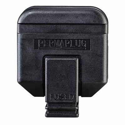 PERMAPLUG 13a 230V black impact resistant plug (230 Volt, 2P+E Pin Configuration)
