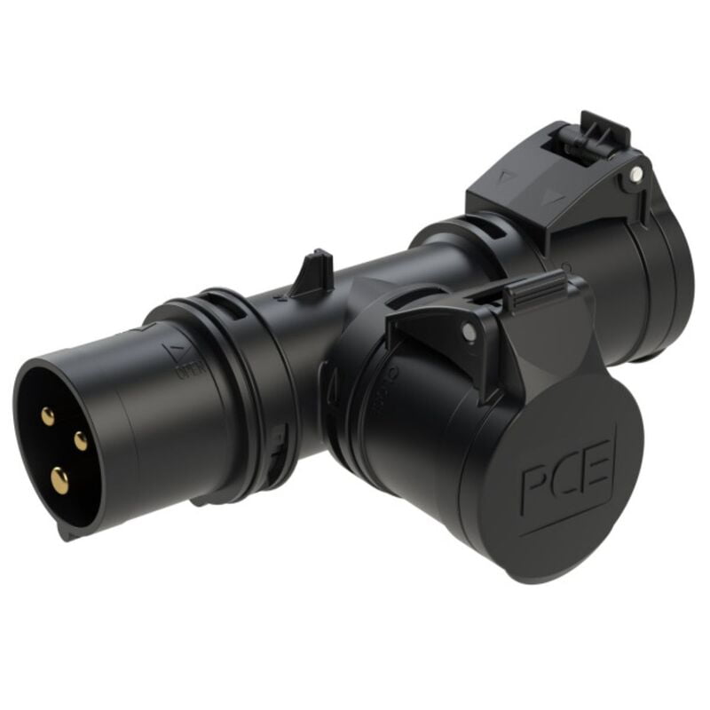 PCE Dual Socket T Connect 16A 230V (230 Volt, 2P+E Pin Configuration) PCE Dual Socket T Connect 16A 230V (230 Volt, 2P+E Pin Configuration)